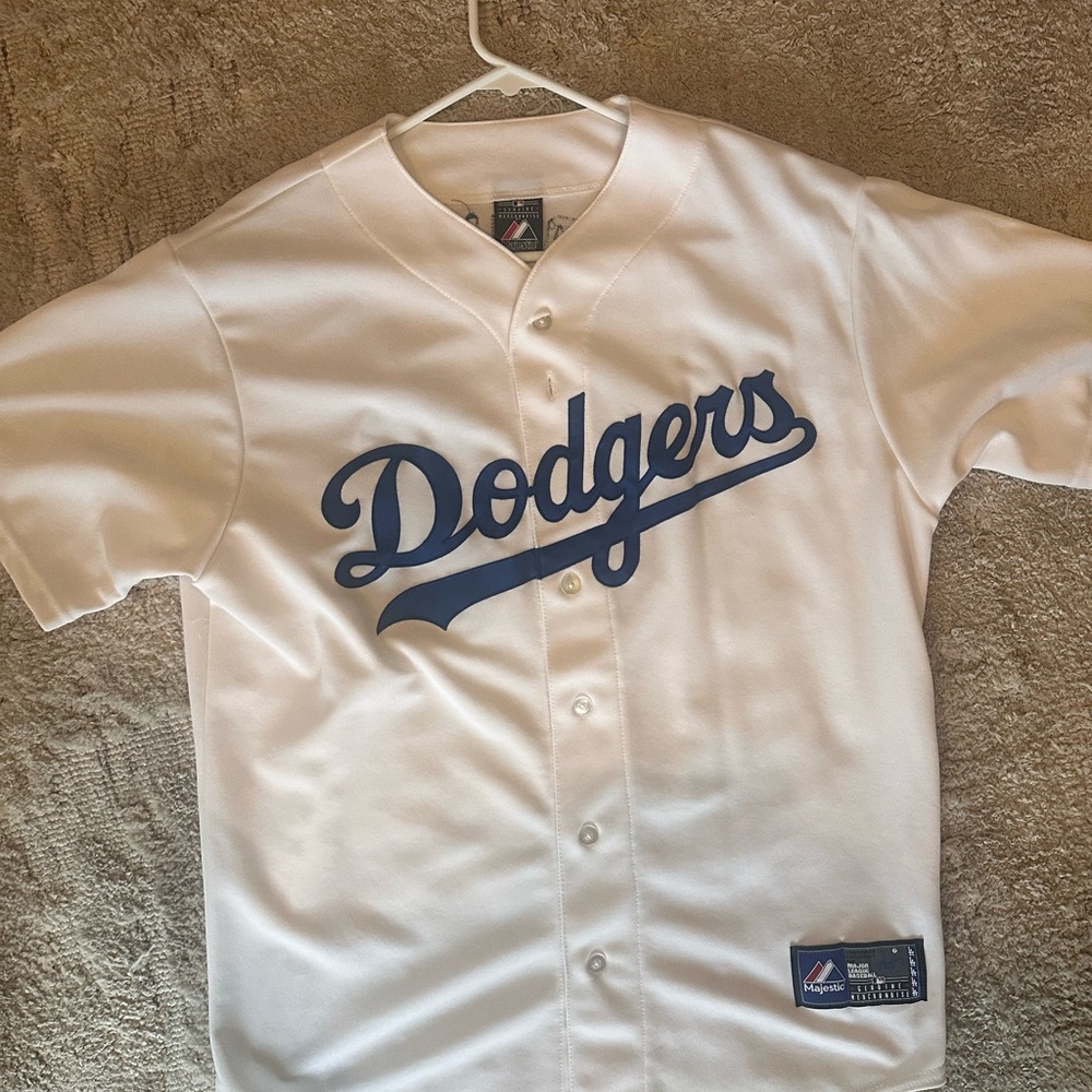 White Dodgers Baseball Jersey -Puig